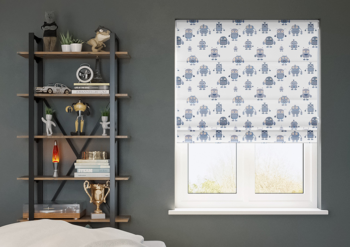 Robo Town, Cyborg Grey - Roman Blind - Image 3